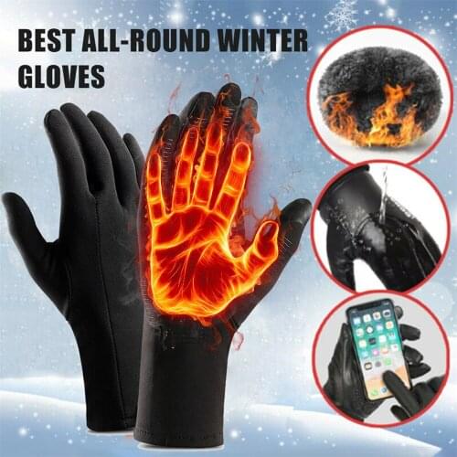 Winter outdoor warm touch-screen full-finger gloves, cycling, skiing, hiking, running outdoor sports gloves, all-weather W
