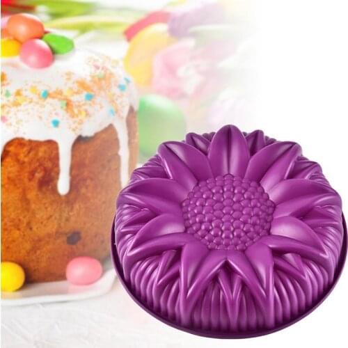 10 Inch Round Sunflower Silicone Birthday Cake Baking Pans Handmade Bread Loaf Pizza Toast Tray Molds