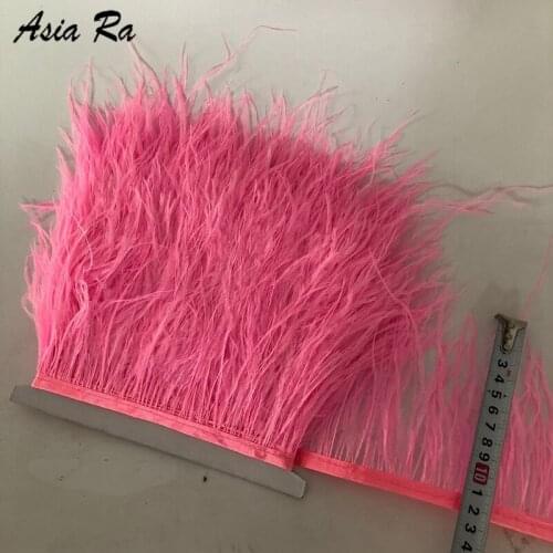 10meters 42 colors Natural ostrich feather Trimming height 10-15cm feathers ribbon for DIY wedding party dresss decoration craft