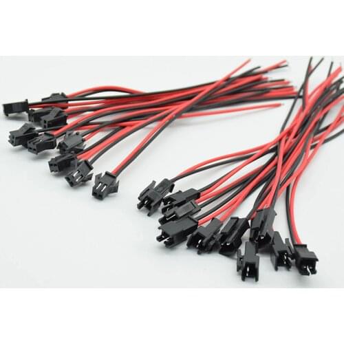 10pcs/5Pairs 10cm Long JST SM 2Pins Plug Male to Female Wire Connector cable pigtail Plug 2pin