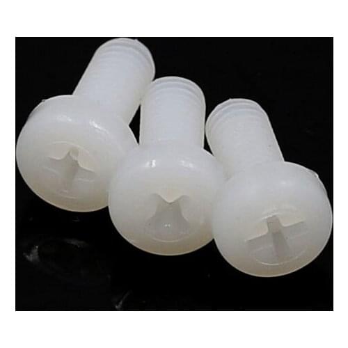 1000pcs/lot M2.5X4/5/6/8/10/12/15/20/25MM White Nylon Philips Cross Head Screw Cross Bolt Screw Round Head Electronic Screw