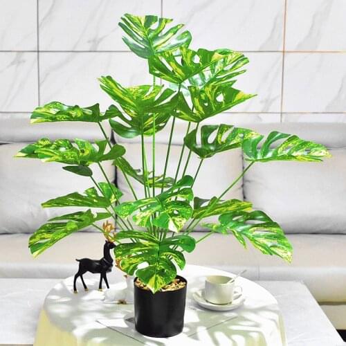 70CM 18 Fork Artificial Monstera Bunch Tropical Green Palnts Branch Store Flower Hotel Office New Year Home Decor Accessories