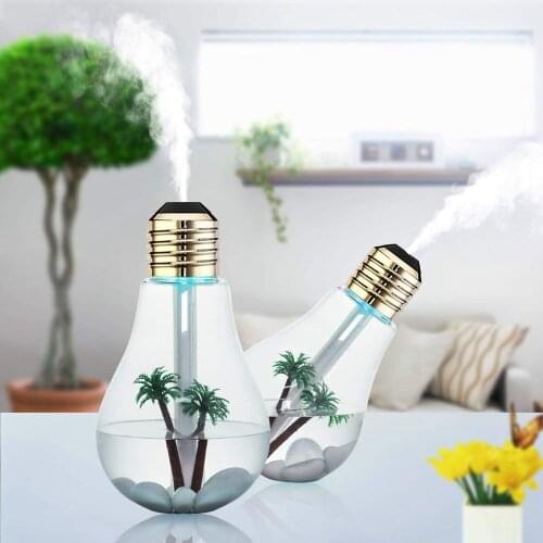 Aromatherapy Humidifier Essential Oil Diffuser Vienna Bulb 400ml Quiet Ultrasonic Vaporizer and LED Night Light with USB