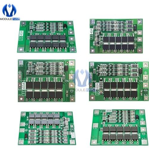 3S/4S Bms Balance 20A 30A 40A 60A 12V/24V Li-ion Lithium Battery Charger Protection Board 18650 BMS Equalizer Enhance/Balance