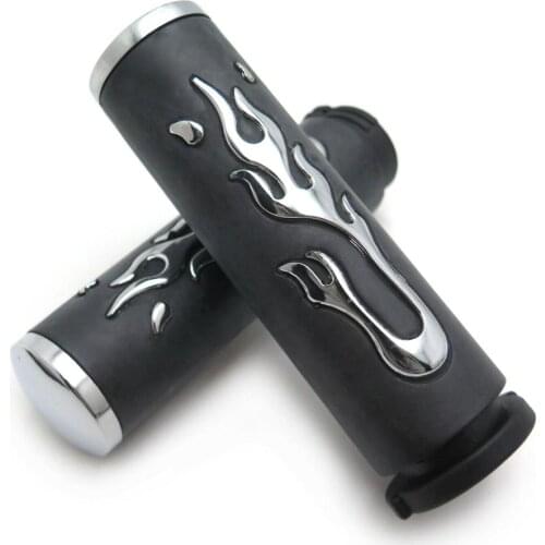 Free Shipping Flame Angry Fire Handlebar Grips For Harley Davidson Suzuki 1" 25mm Throttle Aftermarket Motorcycle Parts