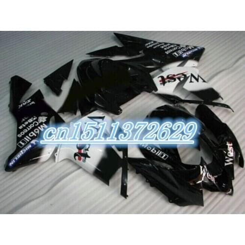 Dor-white black Fairing kits for KAWASAKI Ninja ZX10R 04 05 ZX 10R 2004 2005 ZX-10R 2004-2005 10R 04 05 D