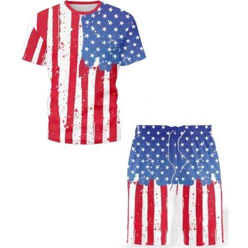 2021 Summer New Mens Sets 3D Print Casual T-Shirt Sport Shorts Men Sportswear Chic Street Sweatshirt Outdoor Fashion Dress Up