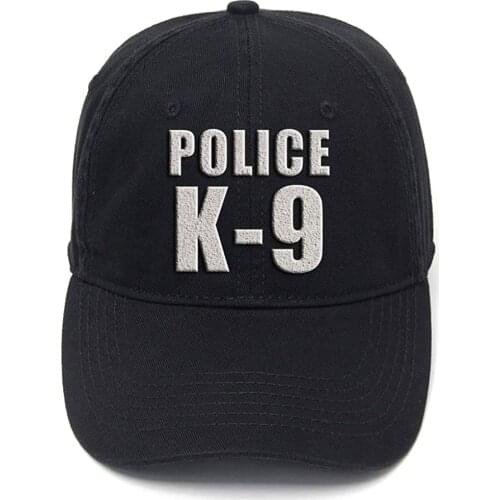 Lyprerazy K9 Canine Police Officer Washed Cotton Adjustable Men Women Unisex Hip Hop Cool Flock Printing Baseball Cap