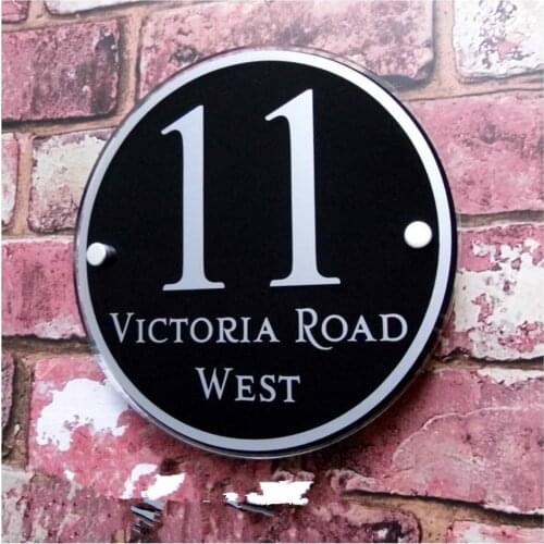 Customized/Personalized Round Modern Clear Acrylic House Signs Door Plates Plaques with Colorful Films