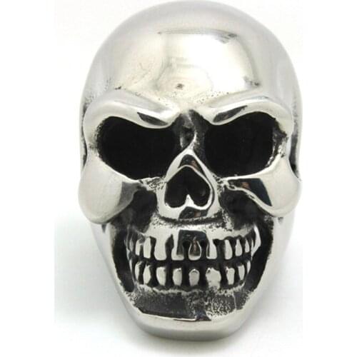 1pc New Arrival Party Punk Style Ghost Skull Ring 316L Stainless Steel Polsihing Skull Ring