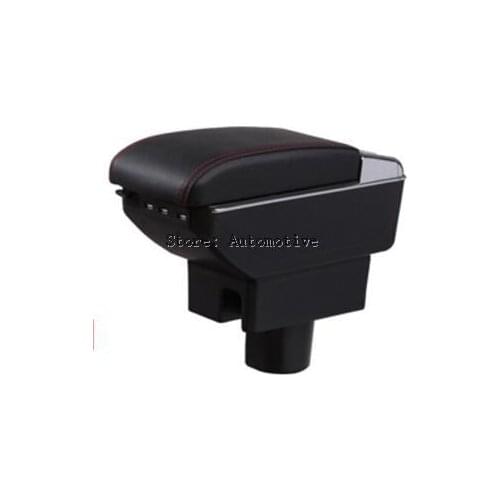 Center Console Storage Box 2006-2011 PU Leather Dual Layer Armrest Arm Rest For Toyota YARIS VITZ Hatchback 2007 2008 2009 2010