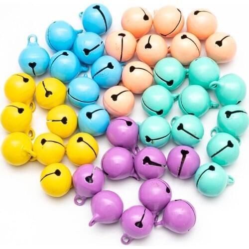 20PCS/Lot Beautiful Copper Loose metal Beads Jingle Bells Christmas Decoration Pendants DIY material Crafts Christmas Bells
