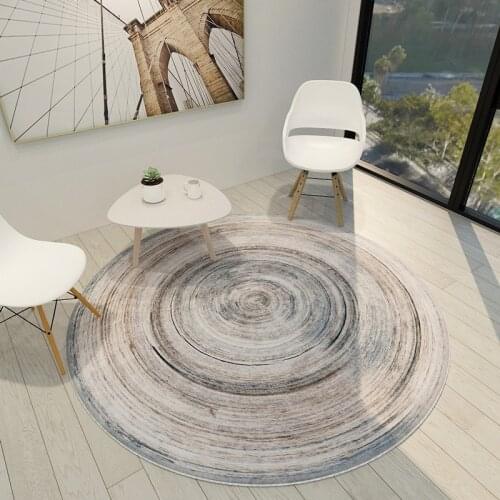 Round Carpet Grey Nordic For Children Polyester 80/160/200Cm Decorative Parlor Bedroom Area Rugs Anti-Slip Water Absorb Mat Home