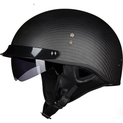 Open Face Motorcycle Helmet Motorbike Motorcross Carbon Fiber Retro Vintage Jet Hat Capacete Vespa Portable Helmet For Motocycle