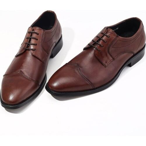MEN SHOES GENUINE LEATHER LACE UP POINTED TOE OXFORDS OFFICE BUSINESS SHOES FORMAL BROGUE WEDDING SHOES WINTER