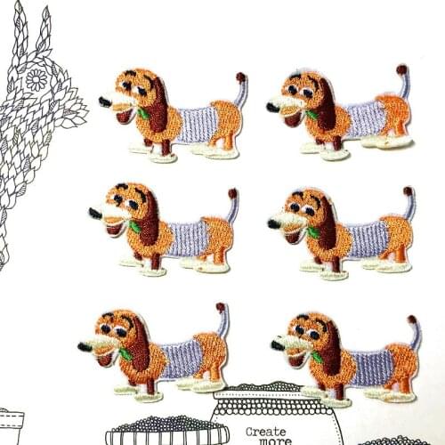 1 pcs Sausage dog Animal Embroidered Patches small animals patches bags hats clothing On For Shoes Bags headwear DIY Clothing