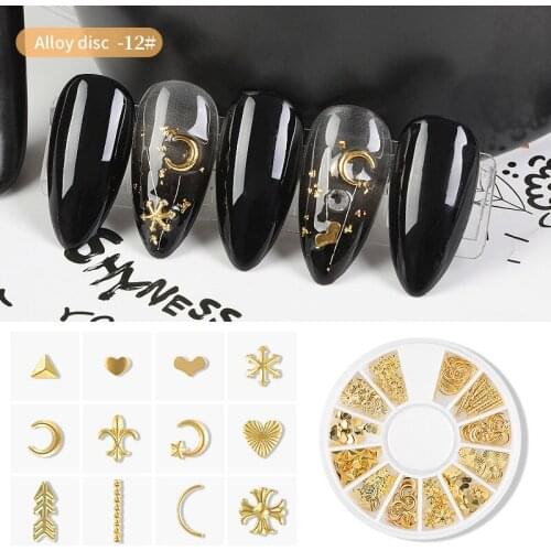 New Nail Art Accessories Xingyue Rivet Metal Ring 12 kinds of Mixed DIY Nail Decoration Sticker Small Round Box Nail Sticker