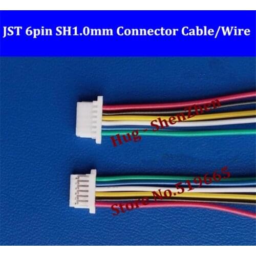 Wholesale 100pcs Micro JST SH 1.0mm Pitch 6-Pin Female Connector with Wire jst 6pin connector free shipping