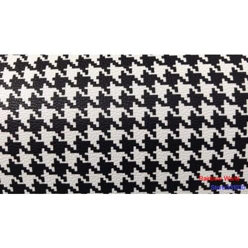 Factory wholesale black pattern printed Faux PU Leather fabric for DIY sewing sofa table shoes bags bed material(1 yard)