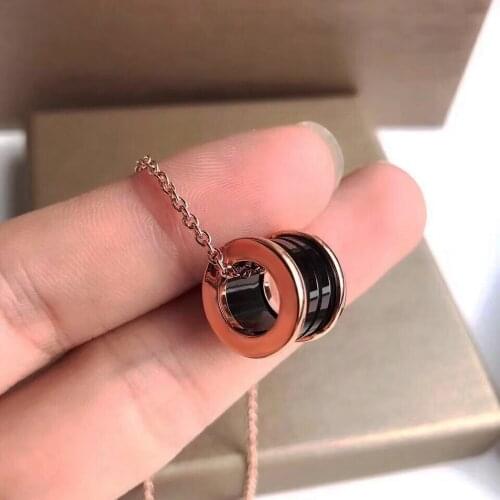 Original 925 sterling silver spring ceramic necklace for women with rose gold classic high quality couple jewelry birthday gift