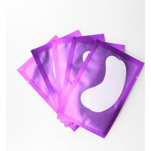 50PCS Under Eye Pads Patch Purple Eyelash Extensions Pads 100% Natural Hydrogel Under Eye Gel Pads for Eyelash Extension Tools