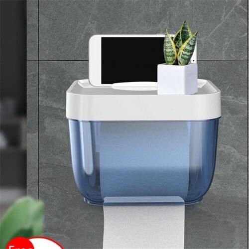 Punch-free Toilet Paper Holder Waterproof Mobile Phone Storage Toilet Paper Storage Rack Tissue Bathroom Supplies