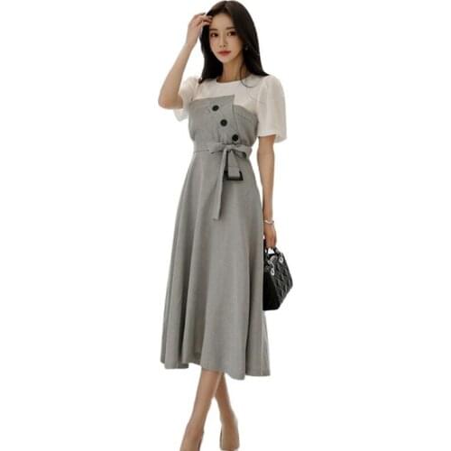 Sexy office maxi A line Dresses one piece korean ladies Summer short Sleeve cabaret party robe Formal Dresses for women