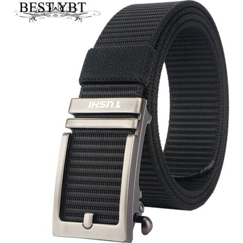 Best YBT Canvas Mens Belt Alloy Automatic Buckle Belt High Quality Youth Male Nylon Casual Wild Trend Belts For Jeans