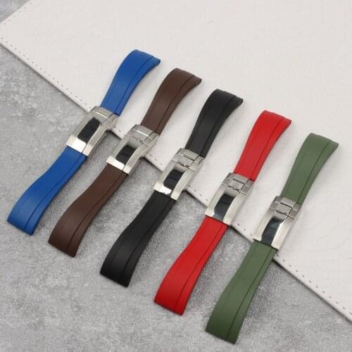 Imported Fluorine rubber silicone 20mm Watch band Watchband for Role strap Daytona Submariner DEEPSEA GMT SEAMARSTER OYSTERFLEX