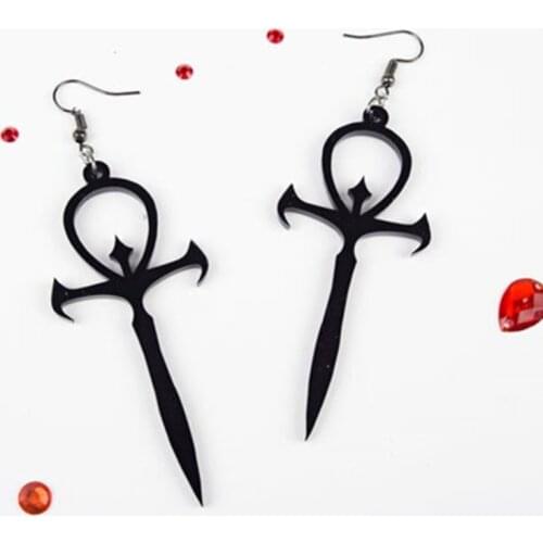 Vampire Ankh Earrings, Occult Order Goth Gothic Dracula Vampyre