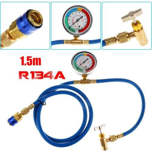 250PSI Recharge Measuring Hose Gauge Valve Refrigerant Pipe R134A R12 R22 Car AC Air Conditioning And R22 Hoses Valves