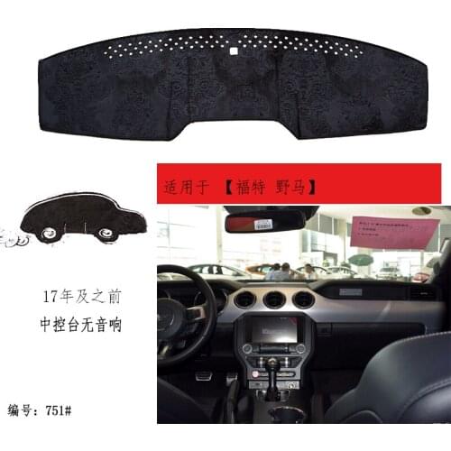 TOMMIA For Ford Mustang Dashboard Pad Cover Dash Mat Anti-Sun Velvet Instrument
