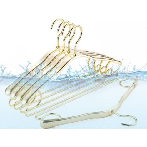 42.3cm/ 45cm 10 pcs/lot Aluminium Alloy Coat Hangers with Broad Shoulder Non-slip Bold Suit Hanger Traceless Clothes Hanging