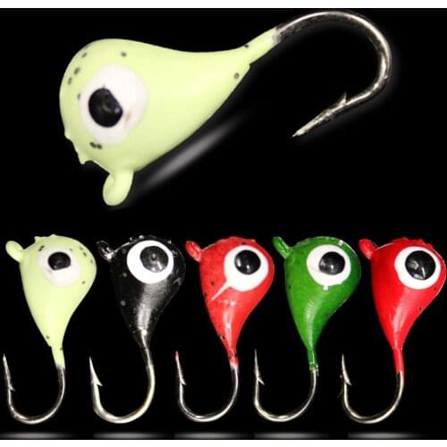 WALK FISH 5PCS/Lot Winter Ice Jig 20mm 2.3g Night Fishing Hooks Sinking Luminous Bait Ice Fishing Lure Рыбалка Fishing Bait