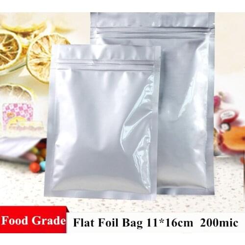 11*16cm Ziplock Self Seal Flat Bottom Aluminum Foil Dried Food Coffee Tea Snack Storage Packing Pouch Zipper Top Storage Bags