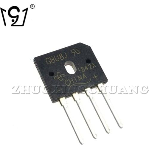 20PCS GBU8J GBU8K 8A 600V bridge rectifier DIP-4 flat bridge brand new original