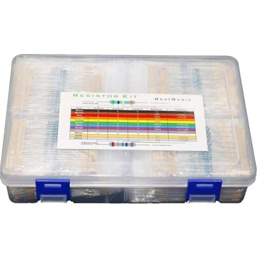 2600pcs/lot 130 Values 1/4W 0.25W 1% Metal Film Resistors Assorted Pack Kit Set Lot Resistors Assortment Kits Fixed resistor