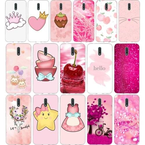 372FG Light pink girlish gift Soft Silicone Tpu Cover phone Case for Nokia 2.1 2.3 3 3.1 4.2 5 5.1 Plus 7.2 6 8