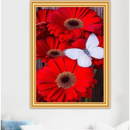 5D DIY Diamond Painting Butterfly Flower Cross Stitch Full Square Round Diamond Embroidery Rhinestone Mosaic Picture Decor Gift