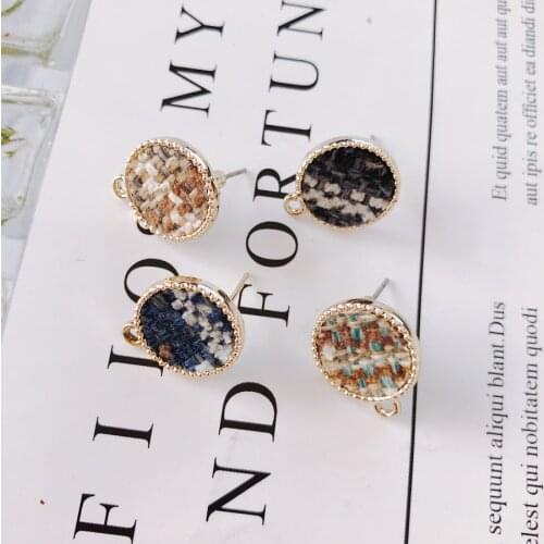 Round Wool Stuff Stud Earring Accessories Pendant Necklace Supplies for Jewelry Making Accessories Components 6pcs KP2094