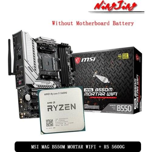AMD Ryzen 5 5600G R5 5600G CPU + MSI MAG B550M MORTAR WIFI Motherboard Suit Socket AM4 All new but without cooler