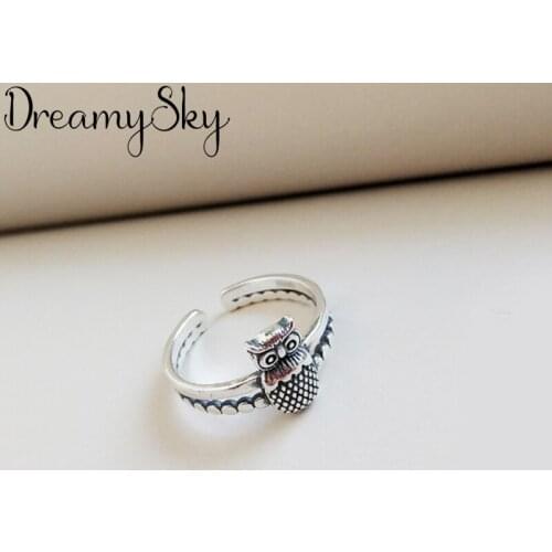 Bohemian Vintage Silver Color Owl Rings For Women Open Finger Ring Beautiful Engagement Jewelry 2019