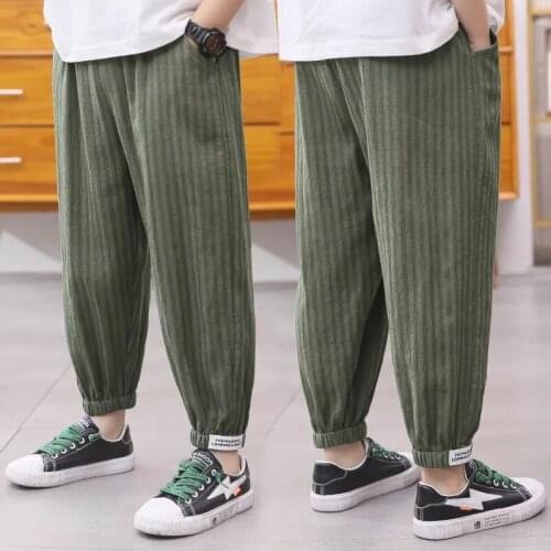 Boys pants summer childrens cotton hemp anti mosquito pants quick drying summer thin breathable boys casual trousers P4 231