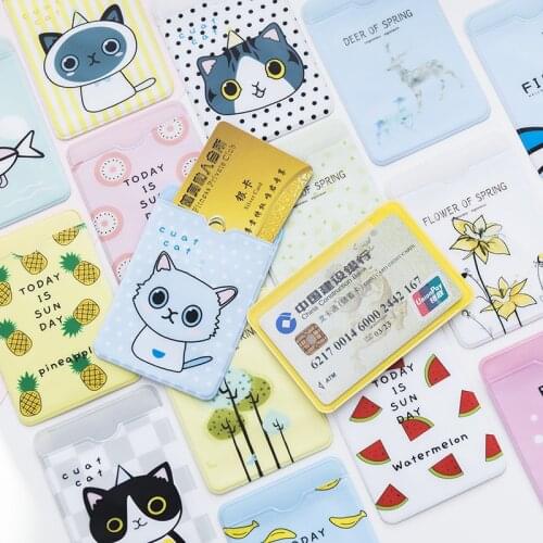 1PC Cartoon Cute ID Business Card Holder Case Wallet Credit Card Holder Protector Sleeve Student Bus Card Cover Gift ID Card Bag