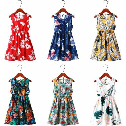 Kids Summer Dress For Girls Bohemia Sleeveless Flower Princess Party Dresses Up Floral Children Clothing Vestidos 3 6 8 9 10 Y