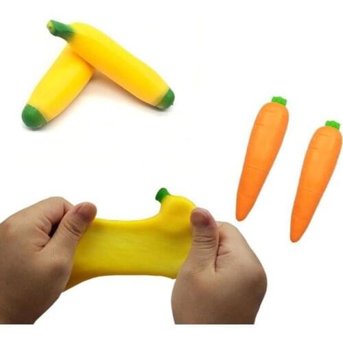 Banana Carrot Vegetable Squeeze Toy Stress Relief Toy Super Slow Rising Simulation Fruit Soft Kid Toy Gift