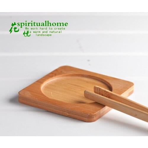 ZOCDOU 1 Piece Exquisite Bamboo Cup Mat Pad Cushion Coaster Small Figurine Exhibit Crafts Figure Ornament Miniatures Home Deco