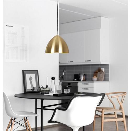 Nordic minimalist style golden single head chandelier E27 bar dining room kitchen bedside chandelier lighting decoration