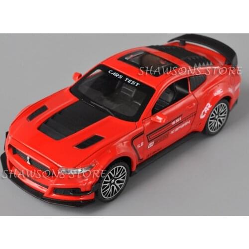 1:32 Scale Diecast Car Model Ford Mustang GT500 Miniature Replica Pull Back Toy With Sound & Light