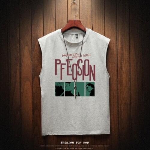 Mens Clothing Trend Casual Top Tees Men M-5Xl 2021 Summer Mens Sleeveless T Shirt New Fashion Letter O Neck Sleeveless T Shirt